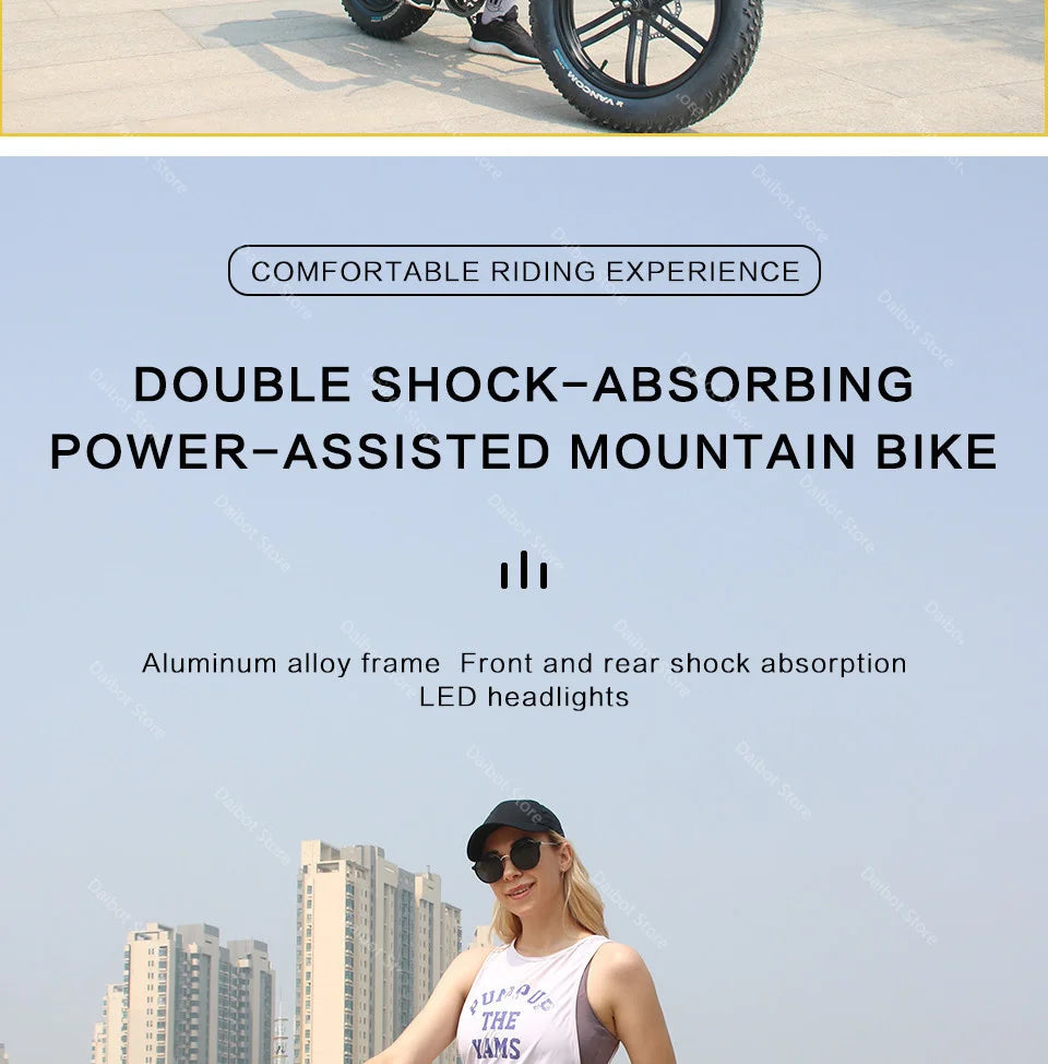 20 Inch Mountain electric bicycle For Mens Fat Tire Aluminium Alloy eBike 750W 48V Beach Snow eBikes For Adults Max Speed 45