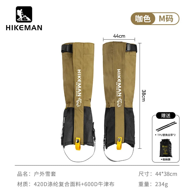 HIKEMAN Outdoor Leg Gaiters for Hiking Skiing Snow Sand Protection Durable Unisex Trekking Camping Gear