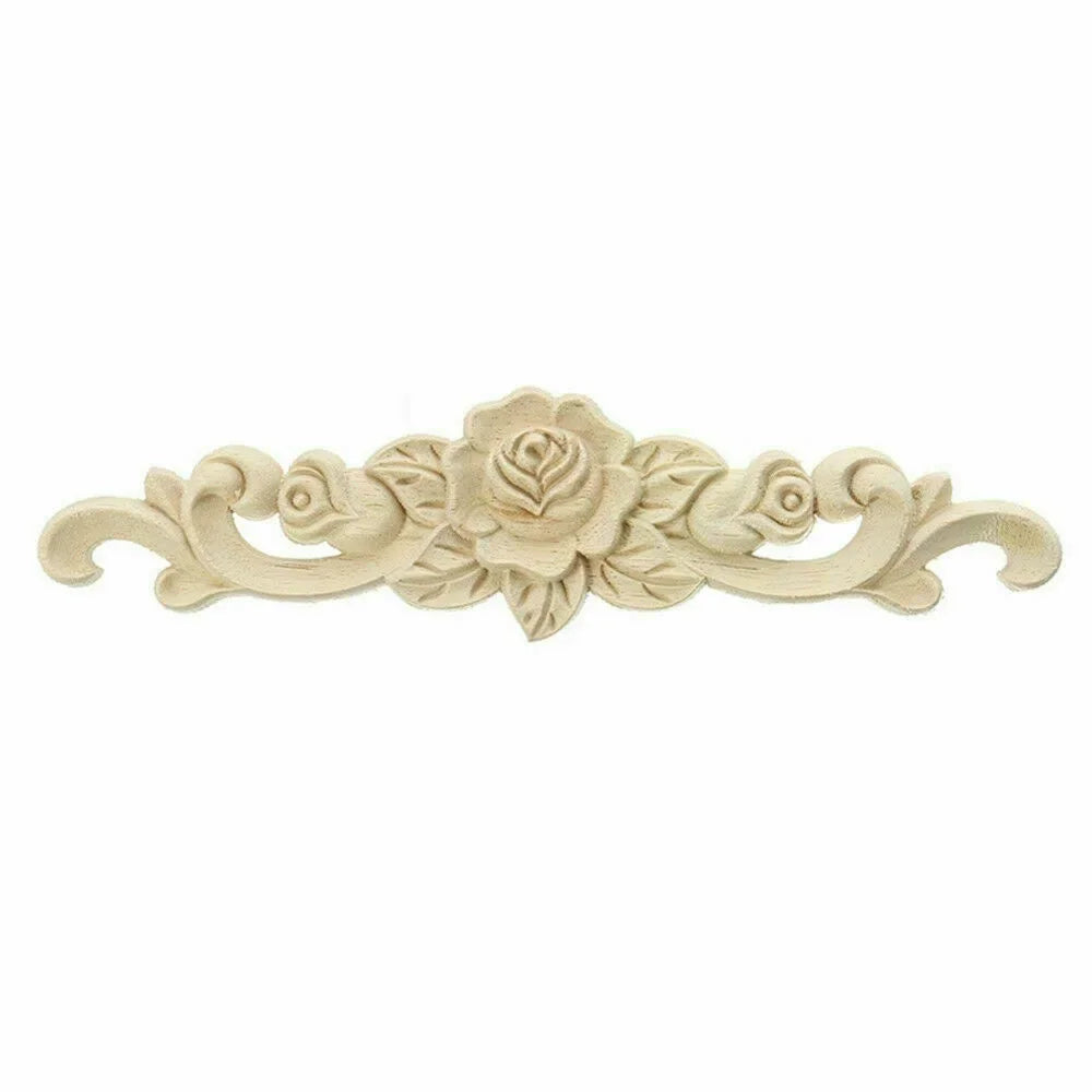 20X5cm Woodcarving Decal Exquisite Classical Wooden Decoration Inlaid With Flower Lines Edges Wooden Furniture Decor Accessories