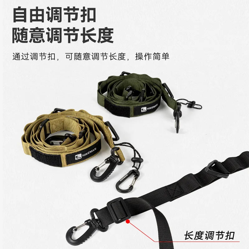 HIKEMAN Adjustable Multi-Functional Strap Heavy-Duty Camping Gear for Tarp Clothesline & Shoulder Carry (Lightweight & Tactical)