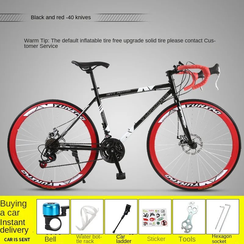 Bicycle Free Shiping Aro 29 Road Bike Bicicleta Uomo Bmx Bikes Road Bike V Brake/Disc Brake Spring Fork (Low Gear Non-damping)