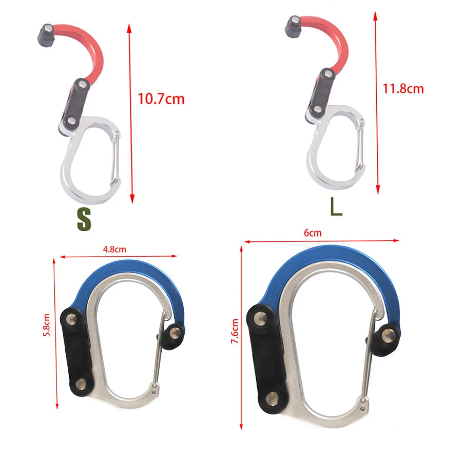 Camping Hybrid Gear Clip - Multifunctional Hybrid Gear Clip,360 Degree Swivel Hook,Strong Buckle,Camping Hiking Backpack Outdoor