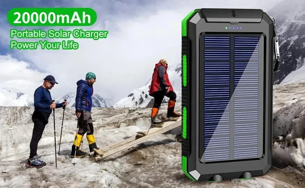 Solar Power Bank 30000mAh Portable Charging Poverbank External Battery Charger Strong Light LDE Light for huawei iphone xiaomi