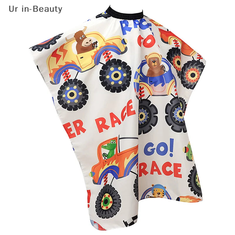 Kids Cartoon Car Haircut Hairdresser Cape Professional Hair-Cut Salon Barber Wrap Cutting Gown Hair Care Styling Supplies