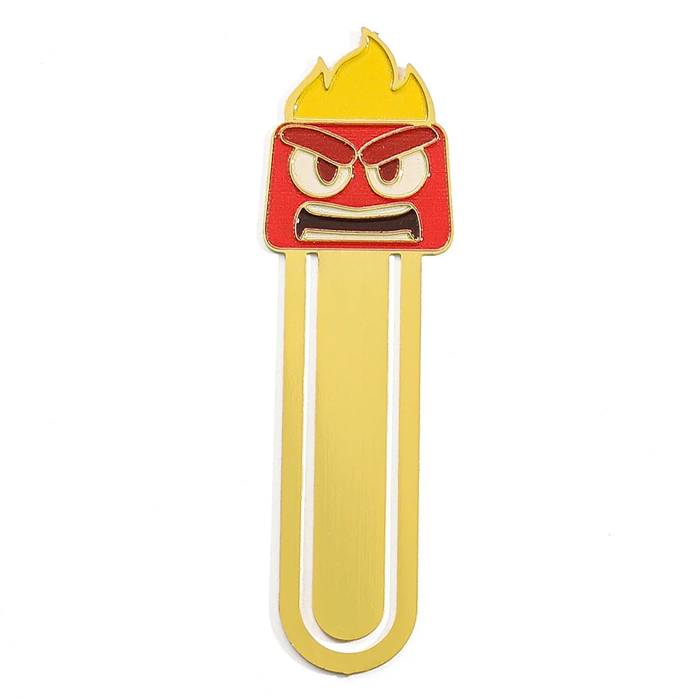 Anime Inside Out Movie Periphery Bookmark Cartoon Joy Sadness Anger Disgust Fear Metal Bookmark School Stationery Supplies