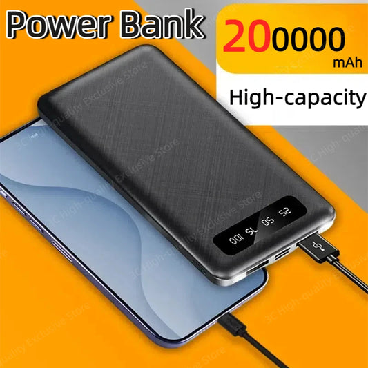 200000mAh Power Bank 120W Super Fast Charge Large Capacity Portable External Battery With LED Digital Display For Phones 2025