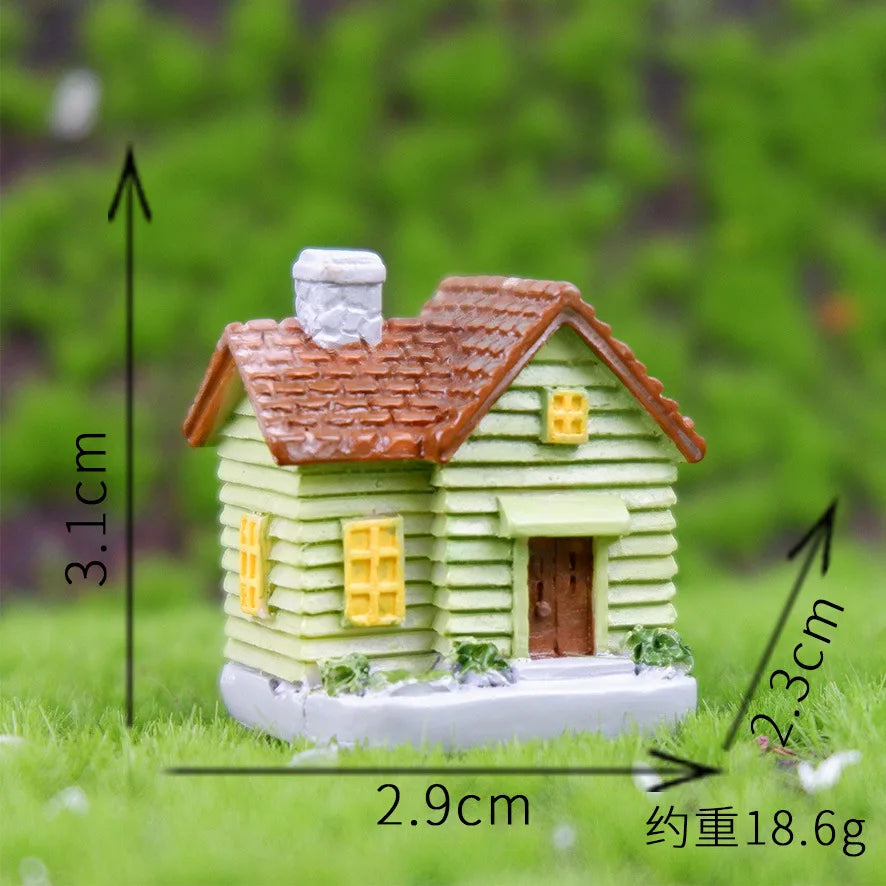 Decor Resin Ornament Miniature Fairy Garden House Villa Miniature Landscape Bonsai Decor Outdoor DIY Dolls House Decoration