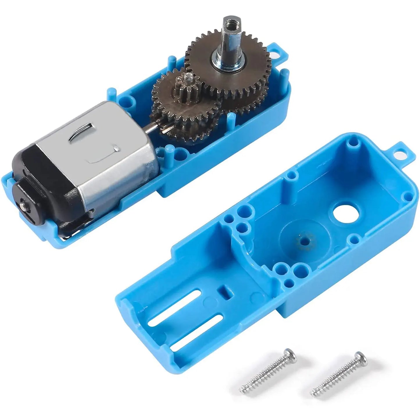 DC 3V-6V 1:90 Metal Gear Motor All Metal/Half Metal Single Axis Gear Motor Robot Intelligent Vehicle Speed Reducer TT Motor Blue