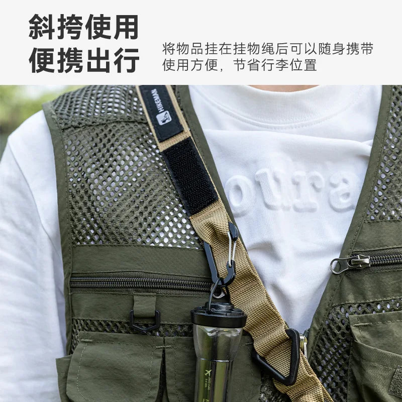 HIKEMAN Adjustable Multi-Functional Strap Heavy-Duty Camping Gear for Tarp Clothesline & Shoulder Carry (Lightweight & Tactical)