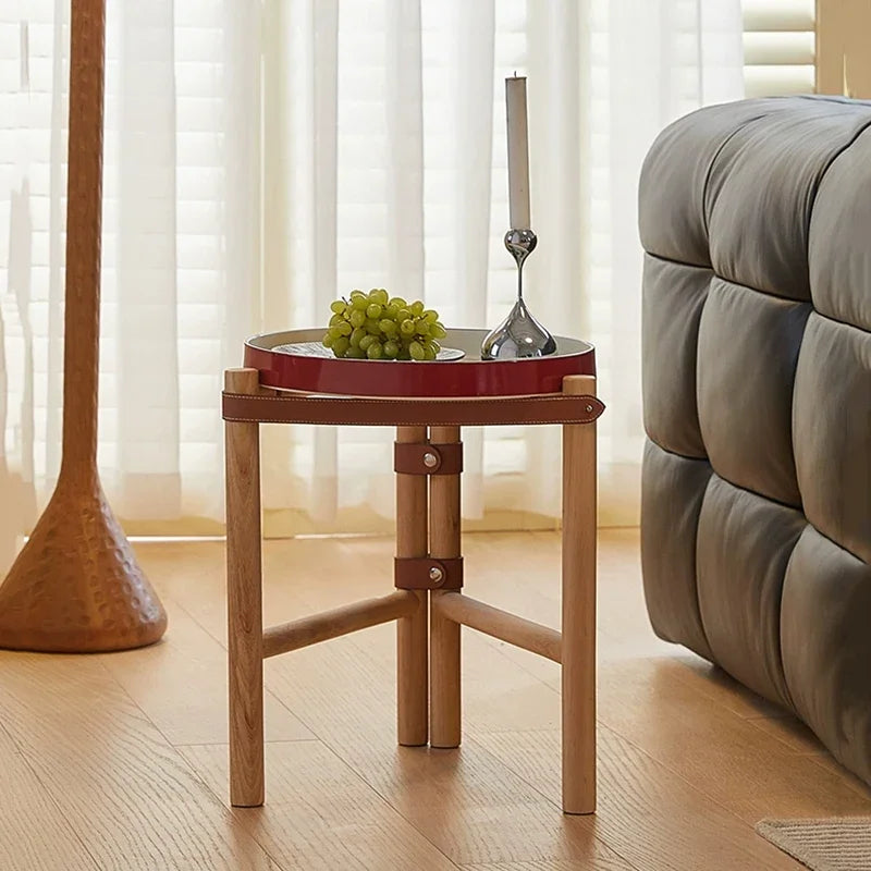 For Coffee Table, Living Room Sofa Side Table, Ceramic Tray, Solid Wood Tea Table, Creative Storage Desk, Nordic Furniture