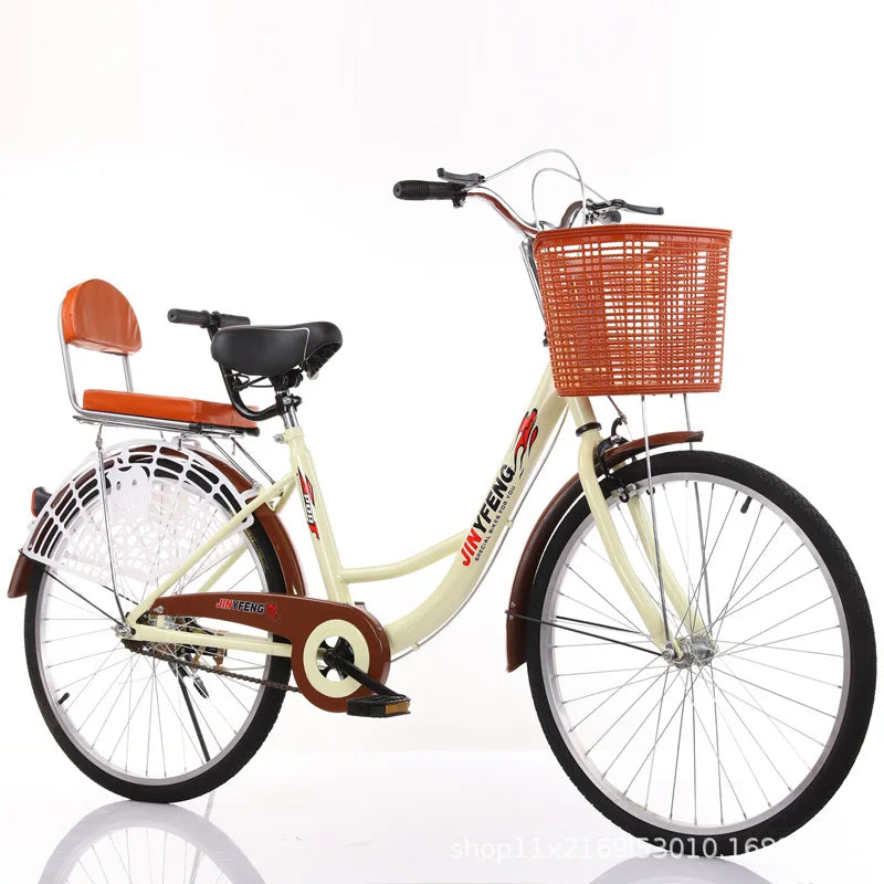 Women's Bicycle Women's 24 Inch Lightweight Commuting Bike Men's Ordinary Adult Student City Lady Commuter Bike Pedal Bike