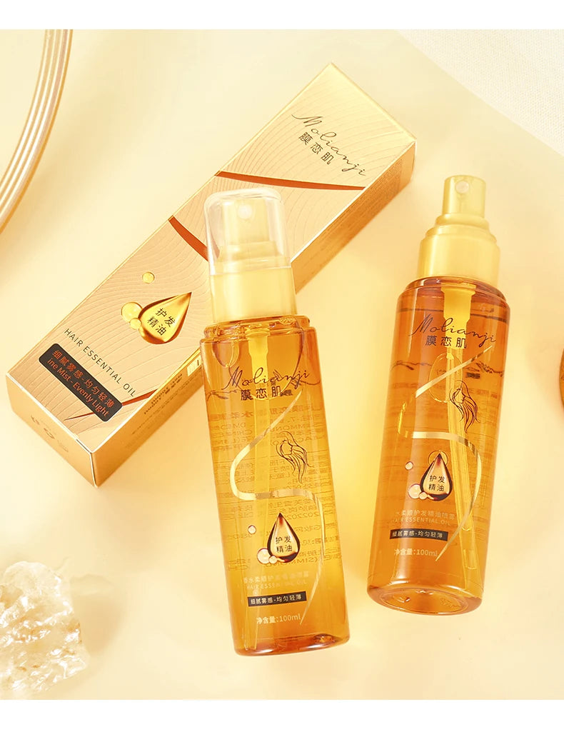 Hair Care Essential Oil Perfume Spray Makes Soft, Light, Non-Greasy, Moisturizing and Absorbent, Shiny Hair and Improves Frizzy Daily Care
