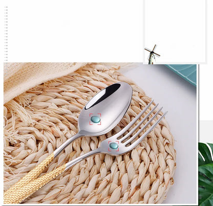 Kitchen Tableware Cutlery Set Silver Cutlery Set Stainless Steel Luxury Dinnerware Fork Spoon Knife Western Dinner Set Gold