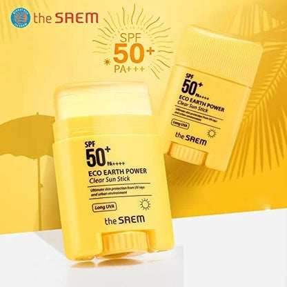 THE SAEM Eco Earth Power Clear Sun Stick 16g SPF50+ PA+++Sunscreen Sunblock Skin Protective Korea Care Cosmetics