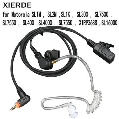 PPT Headphones with Mic for Motorola Radio SL1M SL1K SL1600 SL300 SL7500 SL400 SL4000 SL7550 Walkie Talkie Air Acoustic Tube