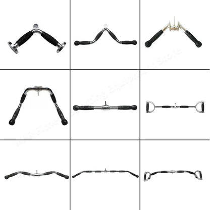 Fitness Solid T-bar, V-Bar Heavy Duty Load Bearing Lat Pull Down Bar,Fine Polishing Sitting Rowing Fitness Equipment Accessories
