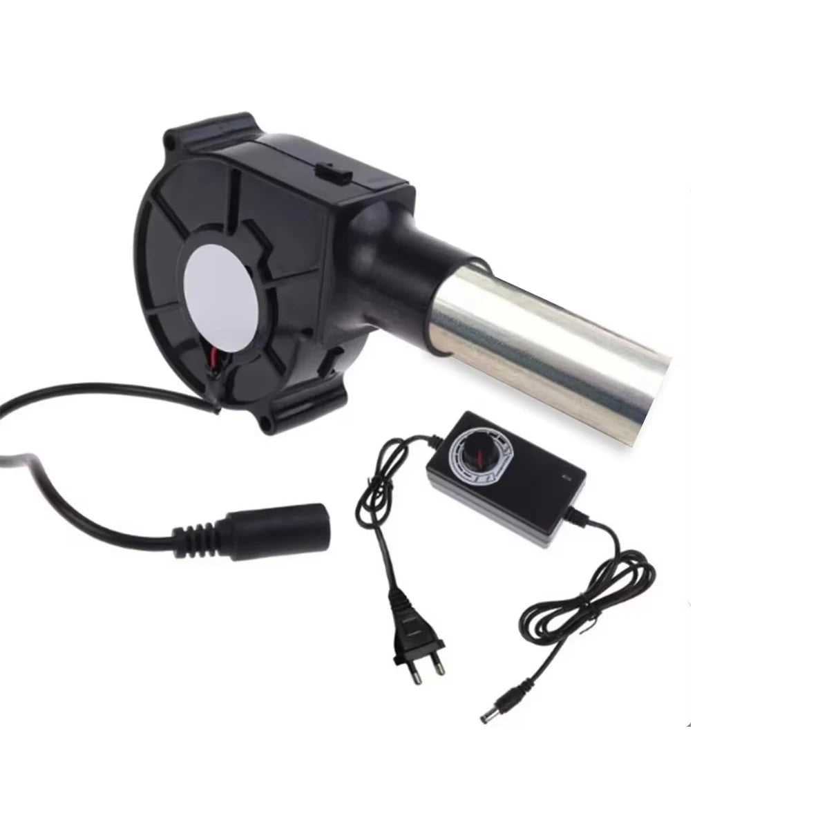 220V BBQ Fan Small Blast Engine with Air Collecting Adjustable Speed Cooking Tool Handheld Barbecue Blower Camping