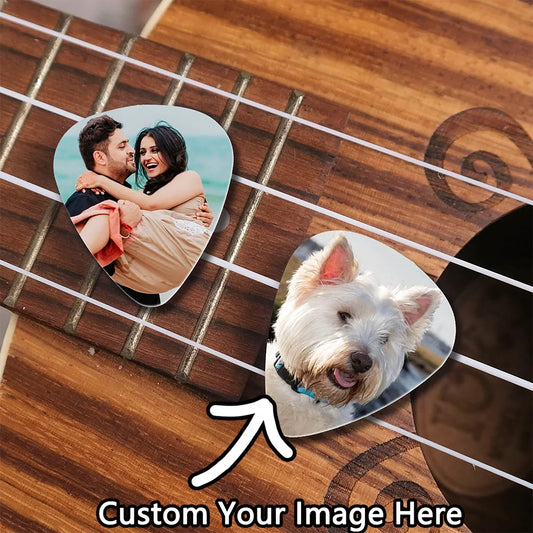 1PC Custom Guitar Pick - Personalized PMMA Laser Engraved Custom Image Shiny Sparkling Unique Gifts for Musicians