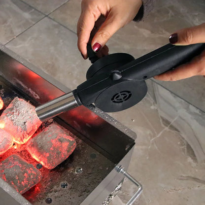 Picnic Camping Accessories BBQ Tools Portable Barbecue Fan BBQ Accessories Hand-cranked Air Blower Fire Bellows Tools