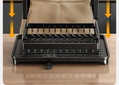 Kitchen drain rack dish rack household utensils knives and forks storage racks Tabletop drying bowl rack kitchen organizer