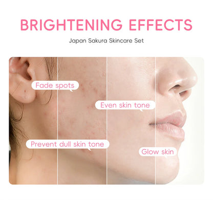 3pcs/set Sakura Skin Care Sets Face Cream Serum Eye Cream Face Beauty Products for Women Daily Moisturizing Skin Care Products