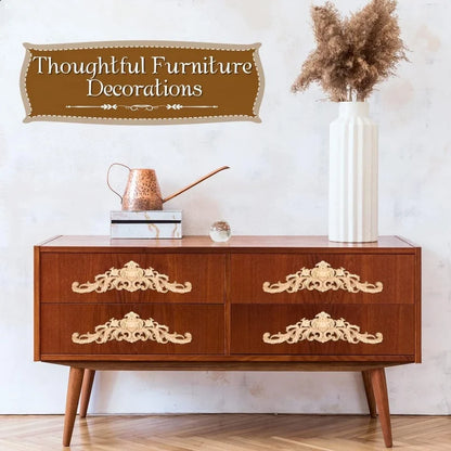 Decorative Wood Appliques and Onlays Natural Furniture Wall Door Wood Carving DIY Corner Frame Wood Craft Cabinet Wardrobe Decor