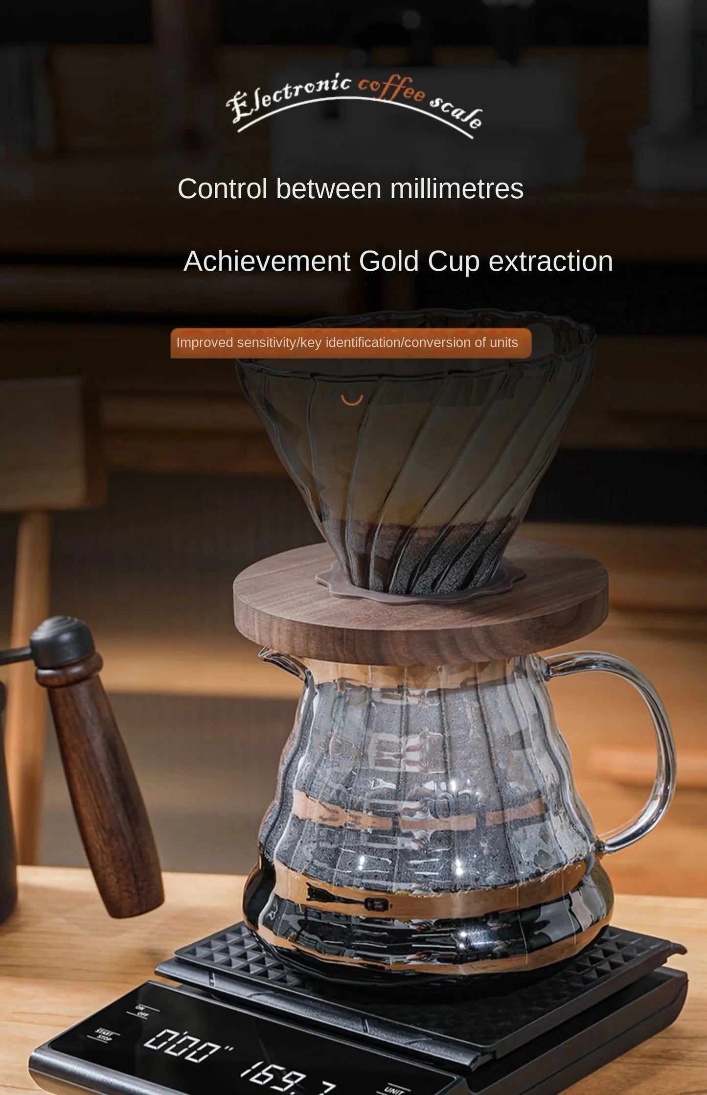 Electronic scales household small weighing 3kg/0.1g multifunctional kitchen scales coffee scales portable high-precision scales