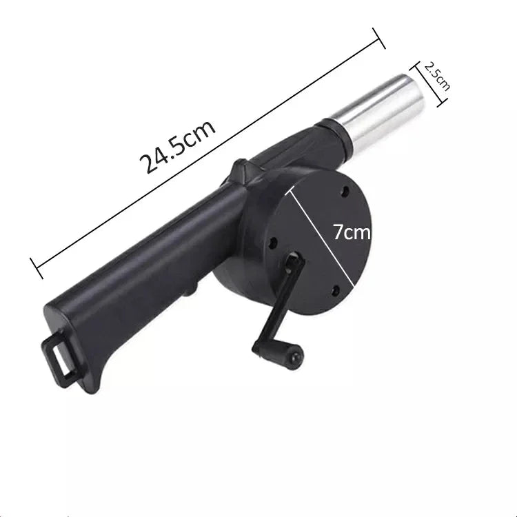 Manual BBQ Blower – Portable Charcoal Air Pump Tool for Outdoor Grilling, Barbecue, Campfire Cooking & Handheld Fire Starting
