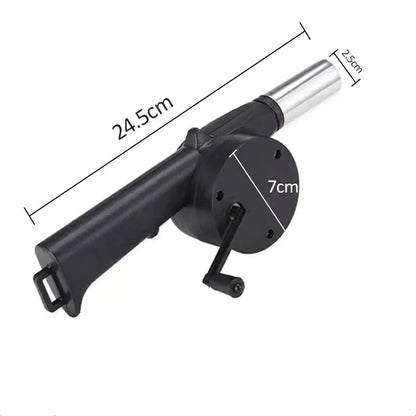 Manual BBQ Blower – Portable Charcoal Air Pump Tool for Outdoor Grilling, Barbecue, Campfire Cooking & Handheld Fire Starting