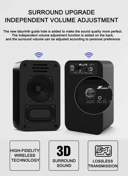 7.1 HD Wireless Home Theater Surround Sound System for TV with Big Sound Wired Subwoofer and 2 Pairs of Surround Speakers
