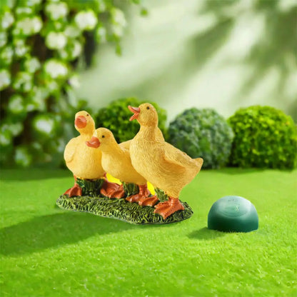 Garden Decor Resin Three Ducks Statue Cartoon Decorative Ducks Sculpture Cute Desktop Ornament Living Room