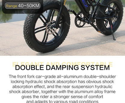 20 Inch Mountain electric bicycle For Mens Fat Tire Aluminium Alloy eBike 750W 48V Beach Snow eBikes For Adults Max Speed 45