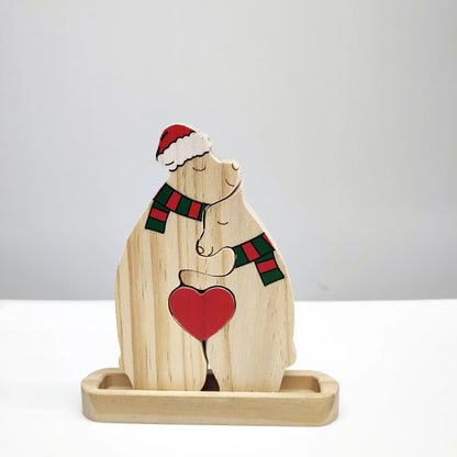 Personalized Wooden Couple Bears Puzzle With Name Custom Valentine's Day Gift For Couple Birthday House Warming Gifts Home Decor