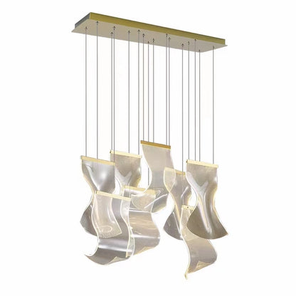 Light Guide LED Modern Chandelier living room decor lighting Duplex Rotating Stairs Pendant Lamp Dining room Hanging Lights