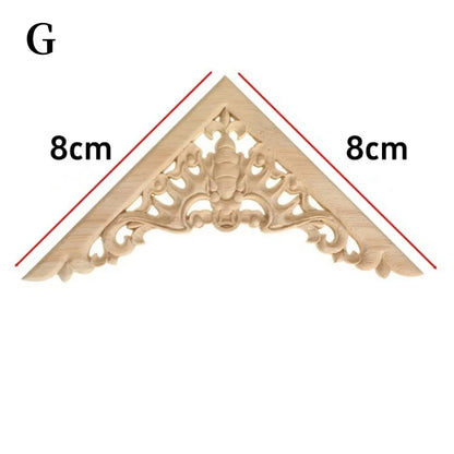 Decorative Wood Appliques and Onlays Natural Furniture Wall Door Wood Carving DIY Corner Frame Wood Craft Cabinet Wardrobe Decor
