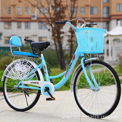 Women's Bicycle Women's 24 Inch Lightweight Commuting Bike Men's Ordinary Adult Student City Lady Commuter Bike Pedal Bike