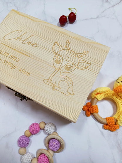 Personalized Baby Keepsake Box | Wood Memory Box | New Mom Gift | Custom Baby Gift Box | Baby Shower Decoration | Baptism Gifts