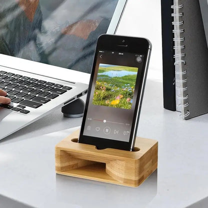 Wood Phones Mobile Phone Sound Amplifier Stand Wooden Phones with Sound Amplifier Phone Holder Desk Support
