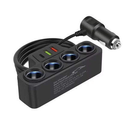 120W Multi-Function Charger USB/Type C Fast Charging Can Charge Multiple Devices At The Same Time, One Tow And Four Car Chargers