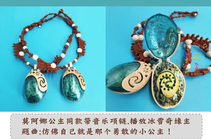 New Moana Cartoon Animation Peripheral Creative Music Necklace Toys Accessories Children's Personalized Holiday Gifts Wholesale