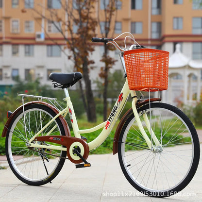 Women's Bicycle Women's 24 Inch Lightweight Commuting Bike Men's Ordinary Adult Student City Lady Commuter Bike Pedal Bike