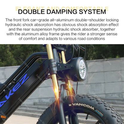 20 Inch Mountain electric bicycle For Mens Fat Tire Aluminium Alloy eBike 750W 48V Beach Snow eBikes For Adults Max Speed 45