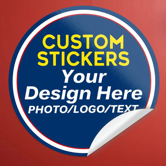 Personalized Gift Stickers Custom Design | DIY Decals with Photo/Logo Upload, Home Wall Art & Birthday Party Supplies