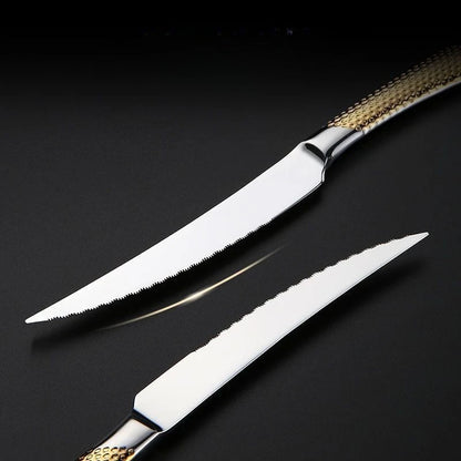 Kitchen Tableware Cutlery Set  Cutlery Set Stainless Steel Luxury Dinnerware Fork Spoon Knife Western Dinner Set Gold