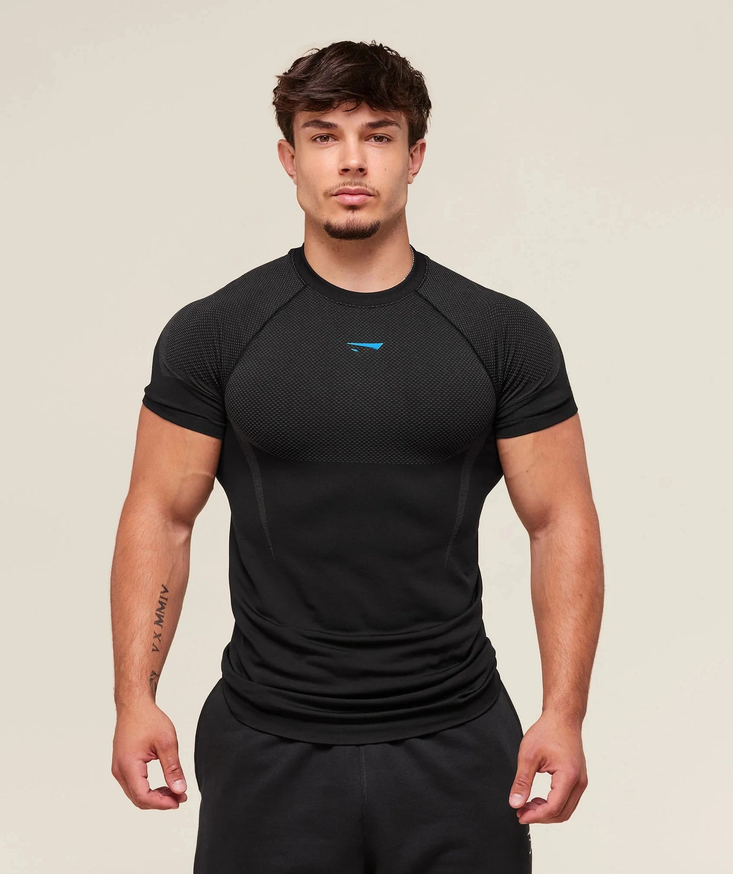 Fitness T-shirt, men's elastic quick drying breathable short sleeved, suitable for exercise, running, cycling, fitness clothes
