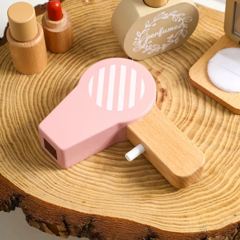 Wooden Baby Toys Simulation Cosmetics Set Pretend Makeup Toys Girls Playing House Game Children Early Education Montessori Toys