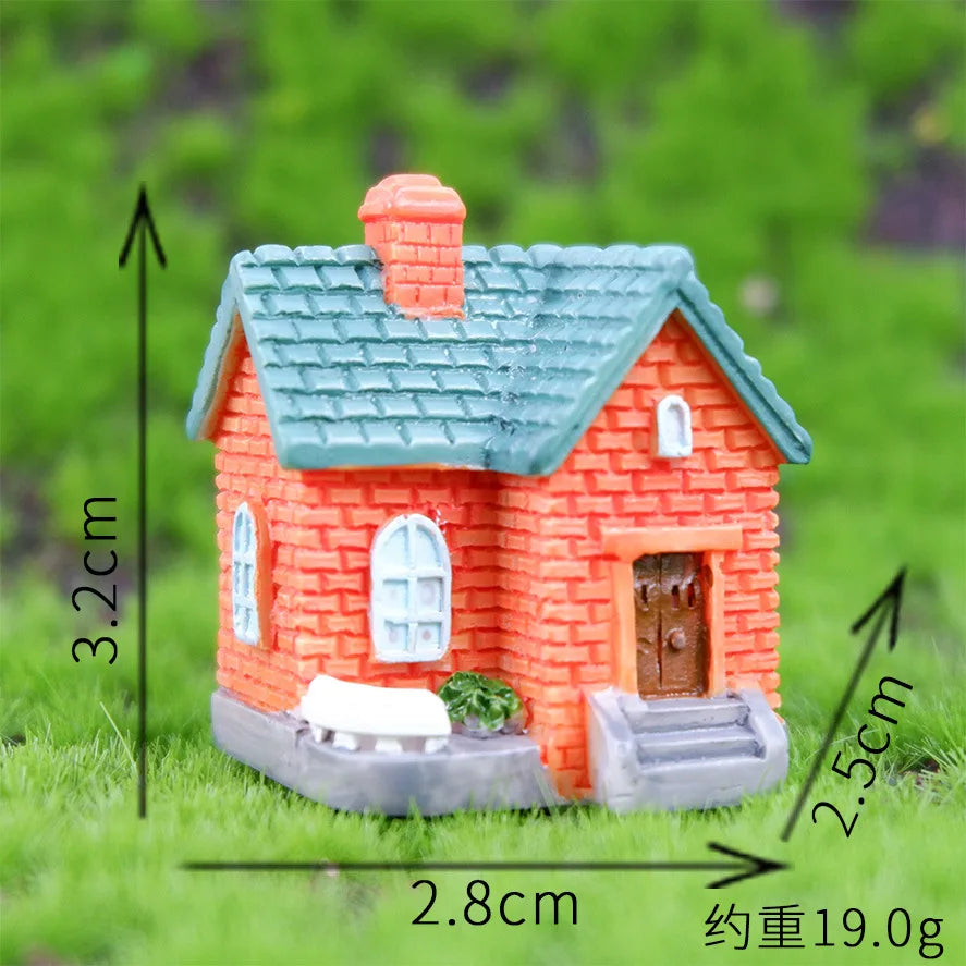 Decor Resin Ornament Miniature Fairy Garden House Villa Miniature Landscape Bonsai Decor Outdoor DIY Dolls House Decoration