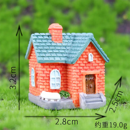 Decor Resin Ornament Miniature Fairy Garden House Villa Miniature Landscape Bonsai Decor Outdoor DIY Dolls House Decoration