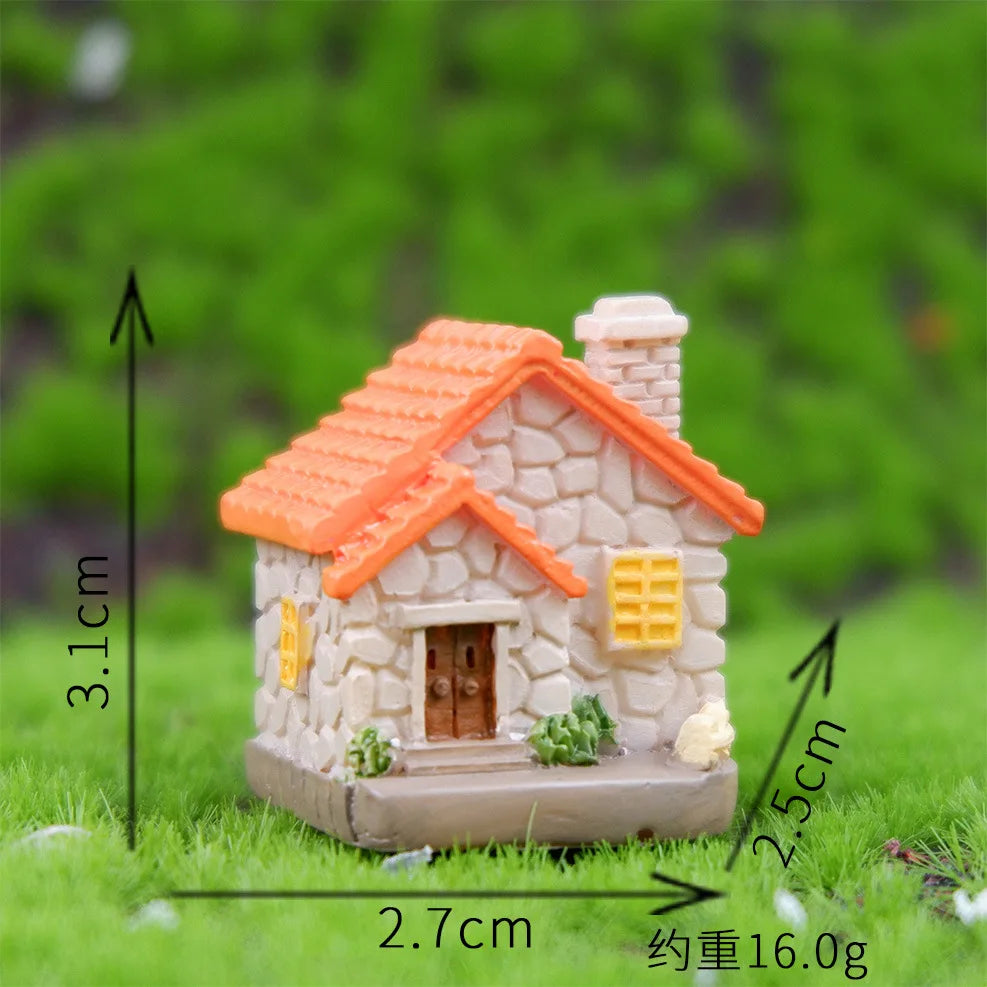 Decor Resin Ornament Miniature Fairy Garden House Villa Miniature Landscape Bonsai Decor Outdoor DIY Dolls House Decoration