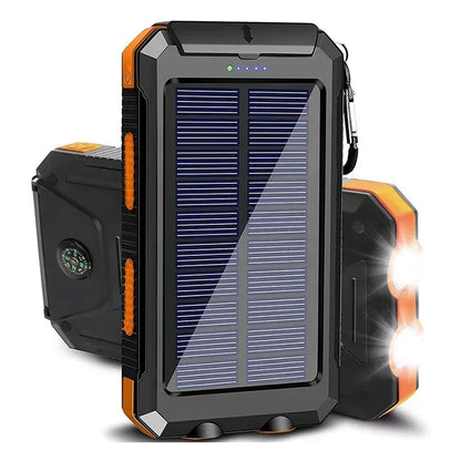 Solar Power Bank 30000mAh Portable Charging Poverbank External Battery Charger Strong Light LDE Light for huawei iphone xiaomi